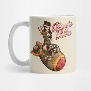 American Traditional Patriotic Atomic Bomb Belle Pin-up Girl Vintage Texture Mug